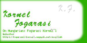 kornel fogarasi business card